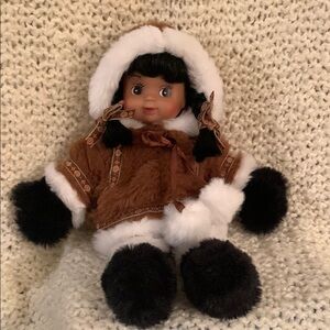 Arctic Circle Eskimo girl doll, 11 inches tall.